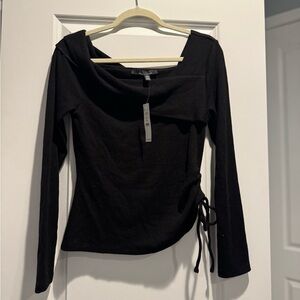 White House Black Market Black Long Sleeve Top